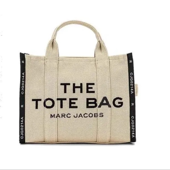 Marc Jacobs Handbags - Marc Jacobs Tan and Black Tote Bag with Bold Branding